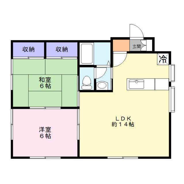 ハイツパティオ(2LDK/1階)の間取り写真