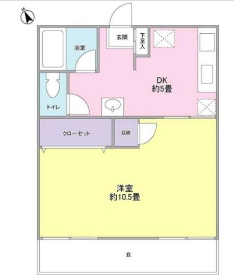 錦ハイツ(1DK/1階)の間取り写真