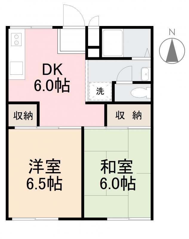 フラワーハイツ屋島D棟(2DK/1階)の間取り写真