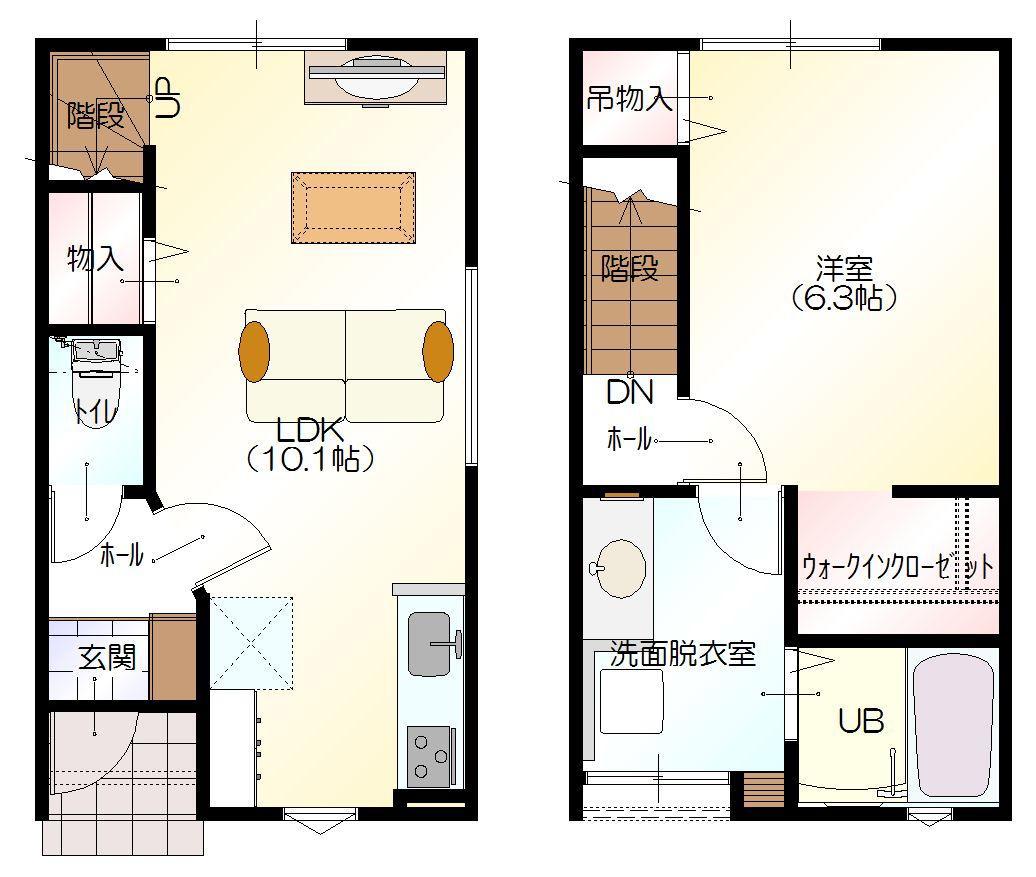 D-BOX町村(1LDK/1階)の間取り写真