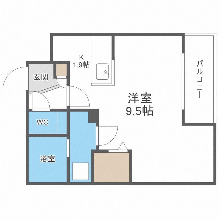 STRAHL澄川(1K/1階)の間取り写真