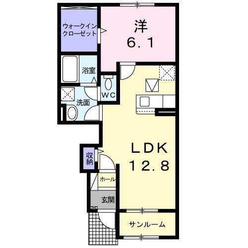 紫陽花・VII(1LDK/1階)の間取り写真