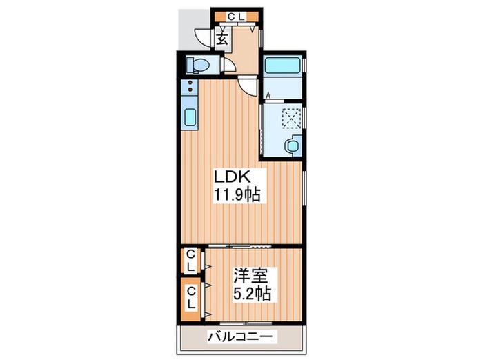クリエオーレ西三荘(1LDK/3階)の間取り写真