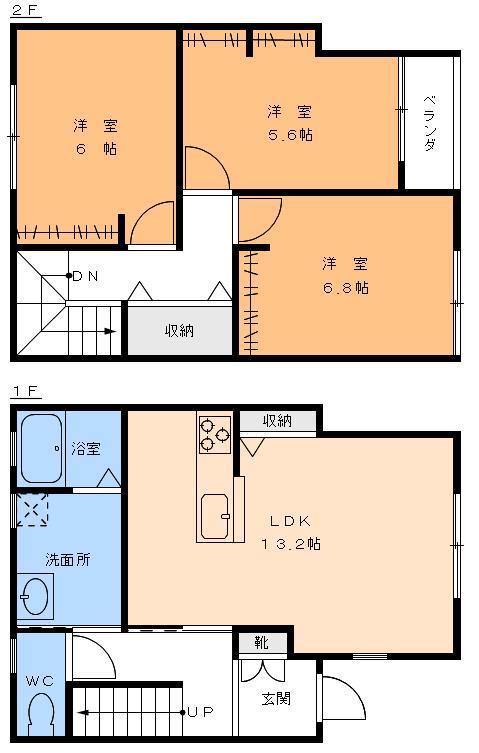 キャトルセゾン道後(3LDK/1階)の間取り写真