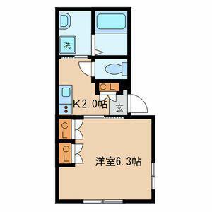 コンフォートN-2(1K/1階)の間取り写真