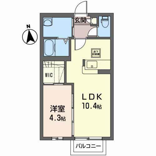 ハンズ・スクエアII(1LDK/1階)の間取り写真