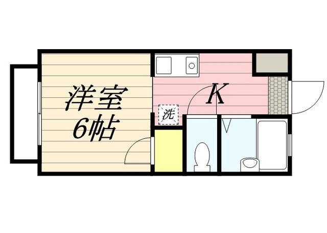 ドゥエル国立(ワンルーム/1階)の間取り写真