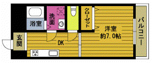 佐藤ビル(1K/3階)の間取り写真