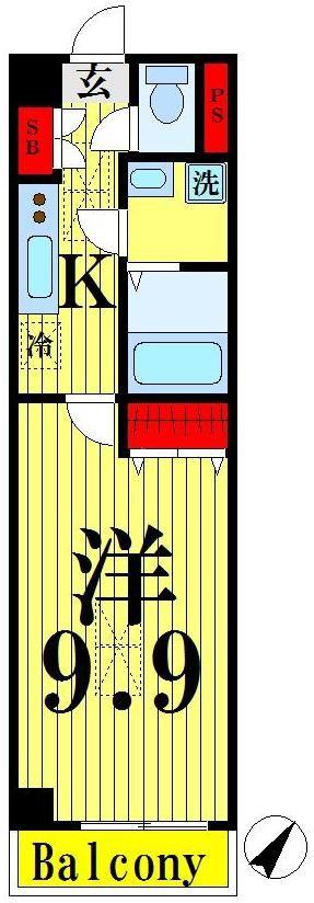 アートサイドヒルズ(1K/7階)の間取り写真