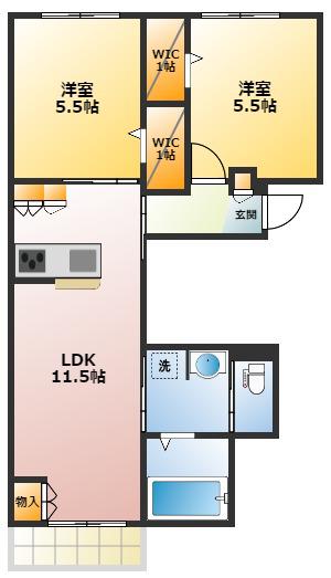 MAISON M(2LDK/3階)の間取り写真