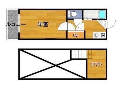 ポピンズ(1K/2階)の間取り写真
