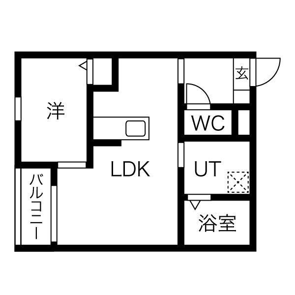 メルヴェイユ大高(1LDK/3階)の間取り写真