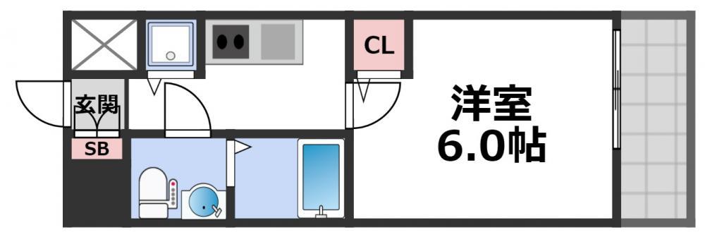 エスリード大阪城(1K/10階)の間取り写真