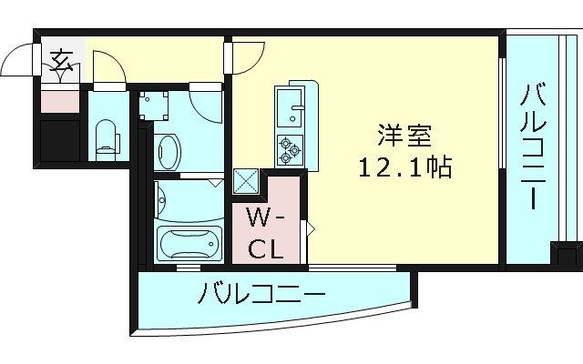 LASANTE京橋 旧エスティメゾン京橋(ワンルーム/7階)の間取り写真
