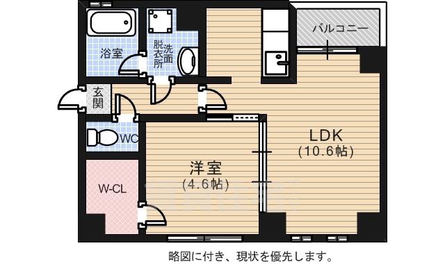 グレイス南蟹屋(1LDK/1階)の間取り写真