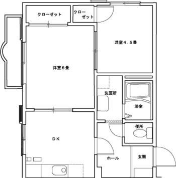 コート東浦(2DK/2階)の間取り写真