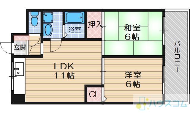 AMS COURT(2LDK/2階)の間取り写真