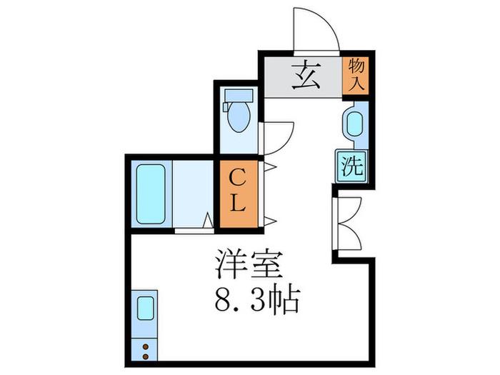グランマーレ御所西(ワンルーム/1階)の間取り写真
