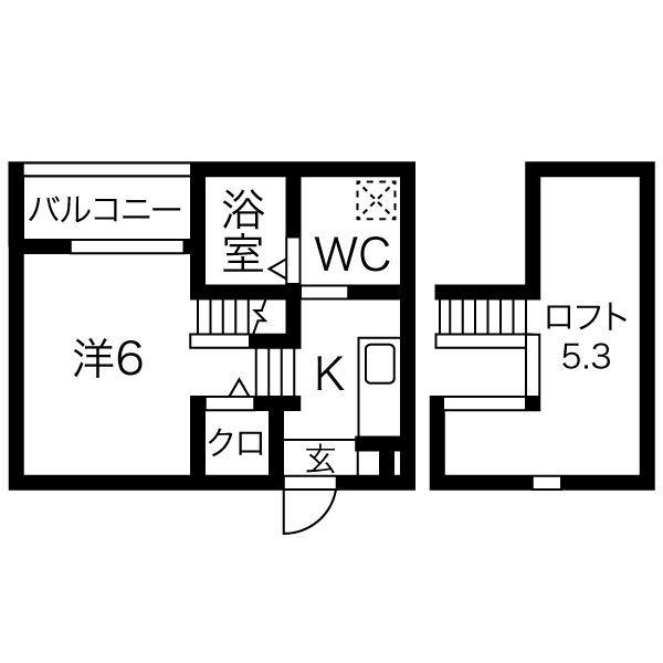 アペラシオン鳥羽見(ワンルーム/2階)の間取り写真