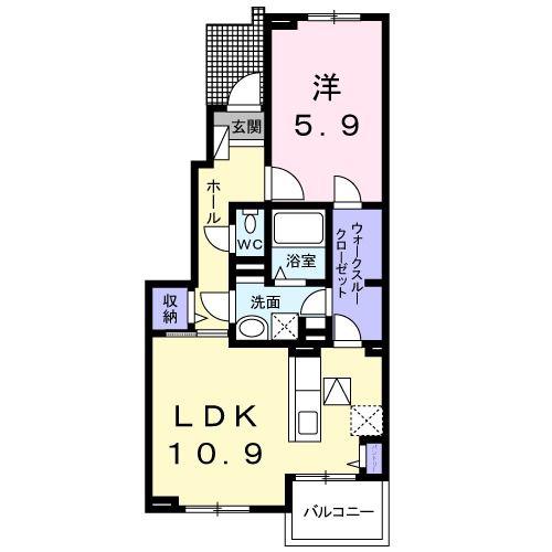 クレメント・アンジュ(1LDK/1階)の間取り写真