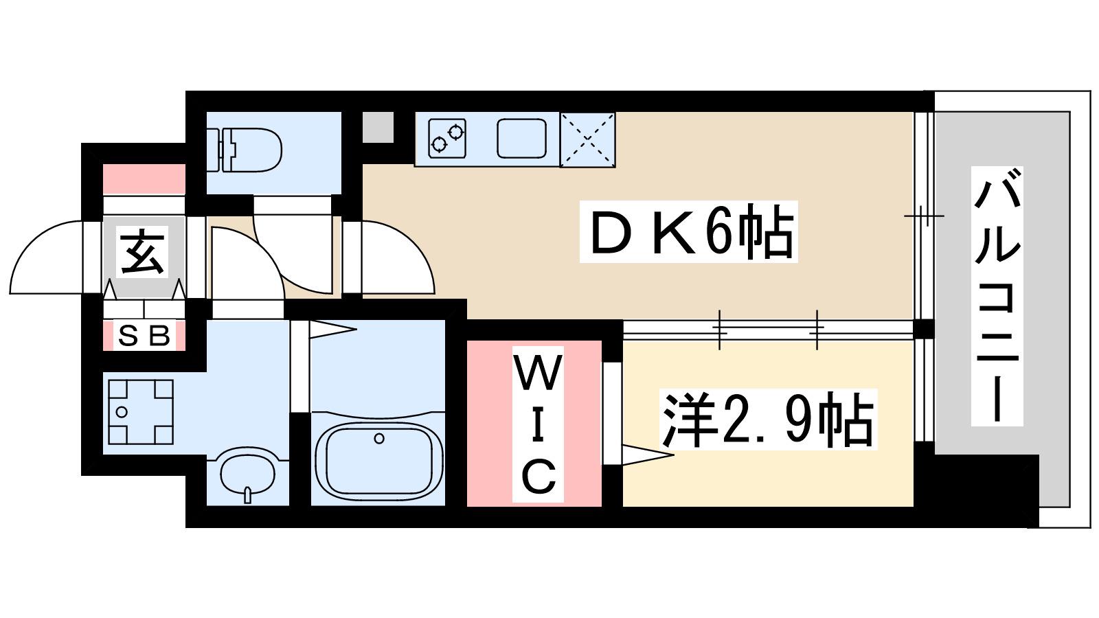 プレサンス東淀川駅前プローシェ(1DK/11階)の間取り写真