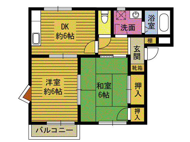 サニ-フレグランスA(2DK/1階)の間取り写真