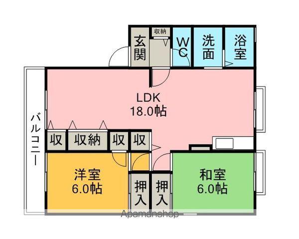 セジュール幹(2LDK/2階)の間取り写真
