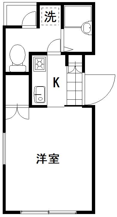 荒川ビル(1K/4階)の間取り写真