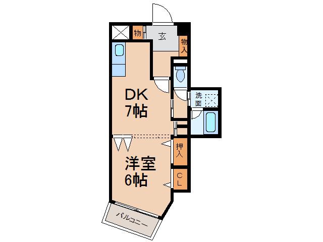 グランメール北島(1DK/5階)の間取り写真