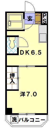 中尾ビル(1DK/4階)の間取り写真