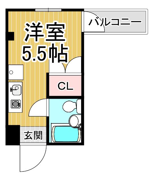 スミケン西宮(ワンルーム/5階)の間取り写真