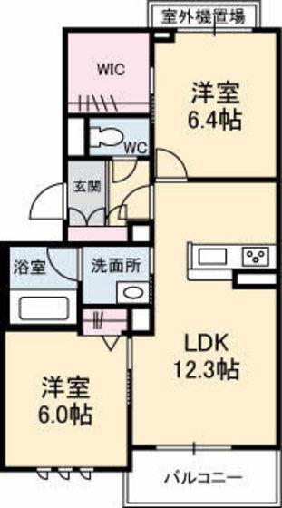 シャーメゾンアルタミラ府中(2LDK/3階)の間取り写真