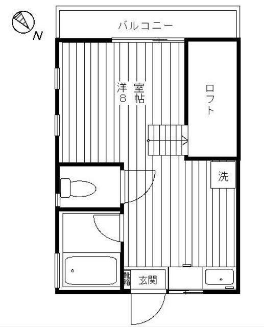清和ハイツ(ワンルーム/1階)の間取り写真