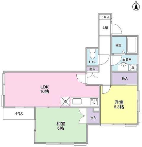 フェリースSEYAB棟(2LDK/2階)の間取り写真