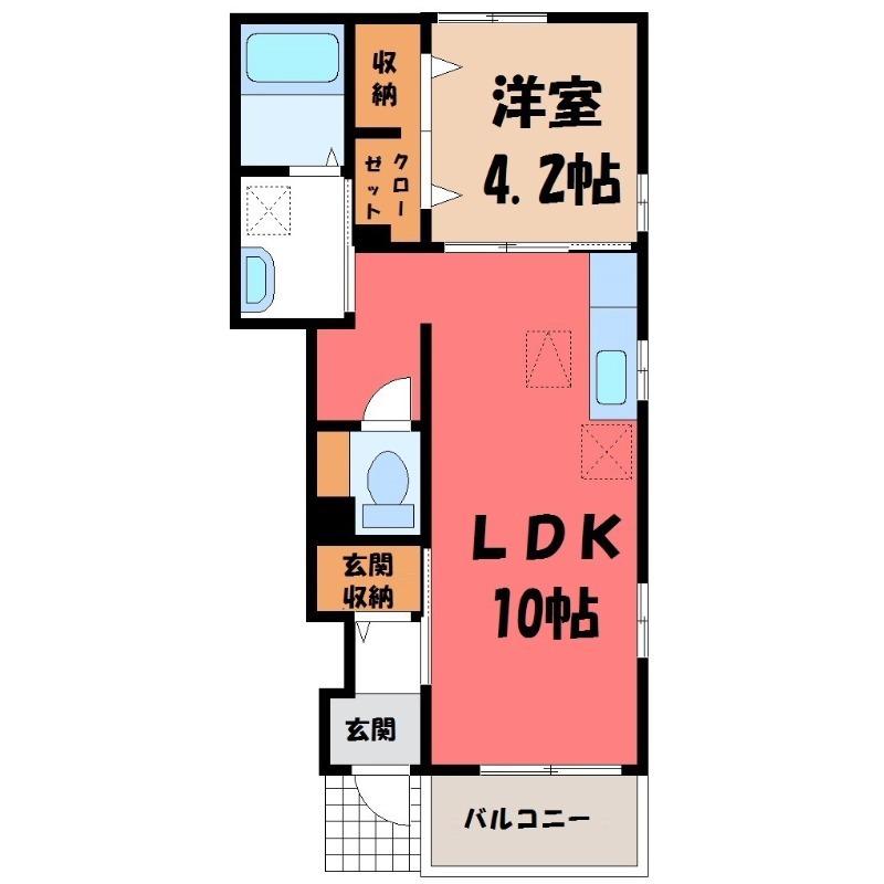 モンテ フィオーレ(1LDK/1階)の間取り写真
