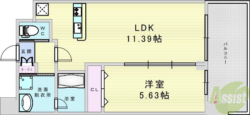 プレジオ塚本ASIAN(1LDK/7階)の間取り写真