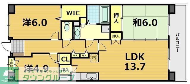白井ロジュマン(3LDK/8階)の間取り写真