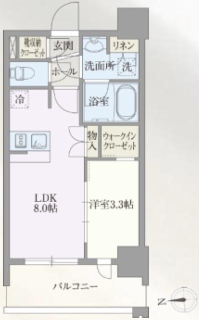 ライトテラス浅草(1LDK/4階)の間取り写真