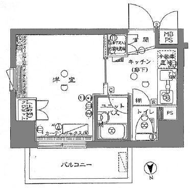 ルーブル大井町弐番館(1K/4階)の間取り写真