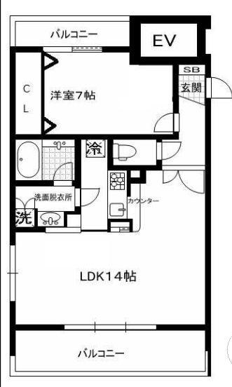 LAMUZE PLATINUM(1LDK/4階)の間取り写真