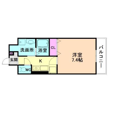 ウェルフォート鶴見(1K/3階)の間取り写真