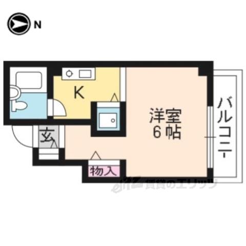 シティライト六角(1K/4階)の間取り写真