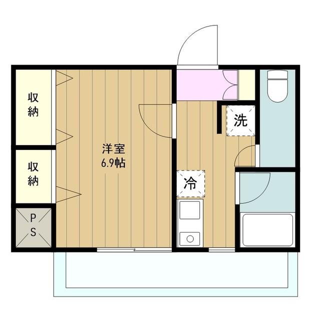 K.Mパークサイド(1K/3階)の間取り写真