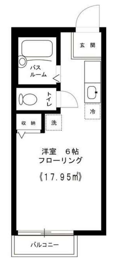 メゾン・ガーディニア(1K/2階)の間取り写真