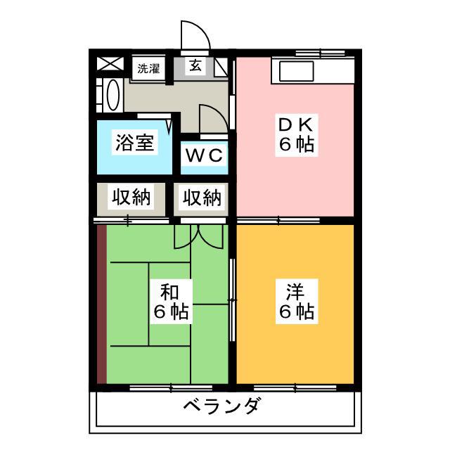 アネックスフジ(2DK/3階)の間取り写真