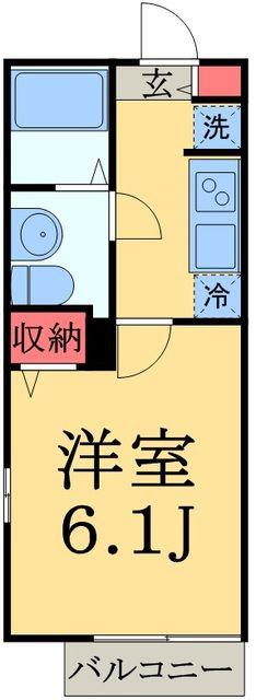 プレシャスアース稲毛区稲毛(1K/2階)の間取り写真