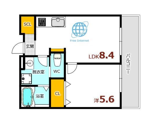 ソフィアコート海田昭和町ANNEX(1LDK/3階)の間取り写真