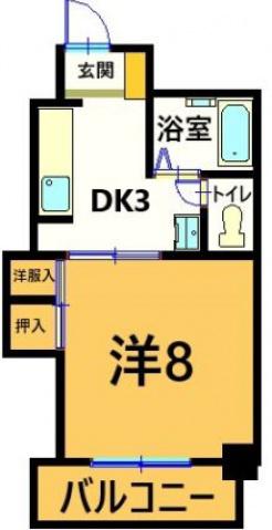 ハイムサンシルク(1DK/3階)の間取り写真
