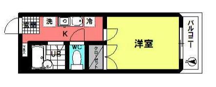 ハイムあや(1K/1階)の間取り写真