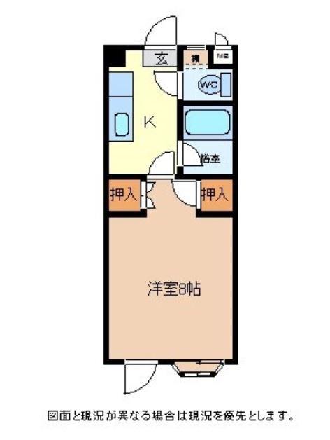 グランシティー駒場N棟(1K/1階)の間取り写真